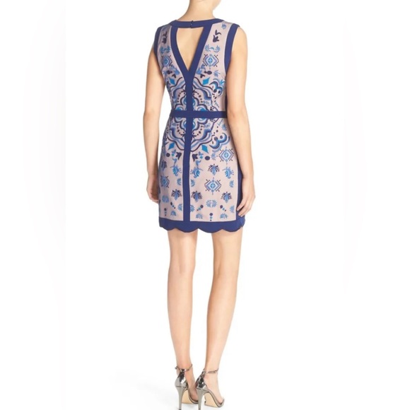 GREYLIN Embroidered Mesh Sheath Dress (Nordstrom) Blue - Picture 2 of 2